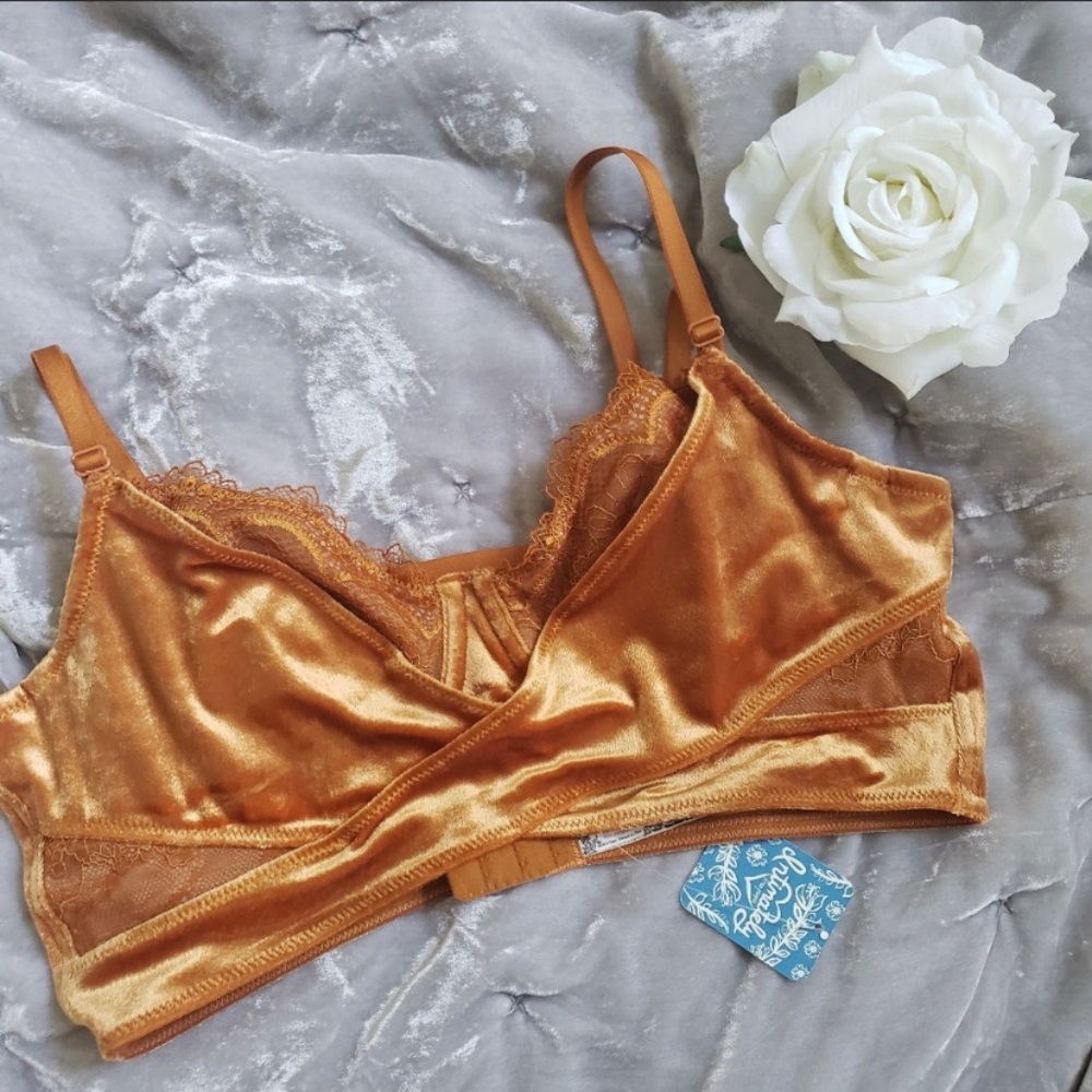 Free People Aurora Lace Velvet Underwire Bralette